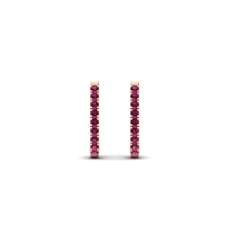 Round Diamond Huggie Hoop Earrings