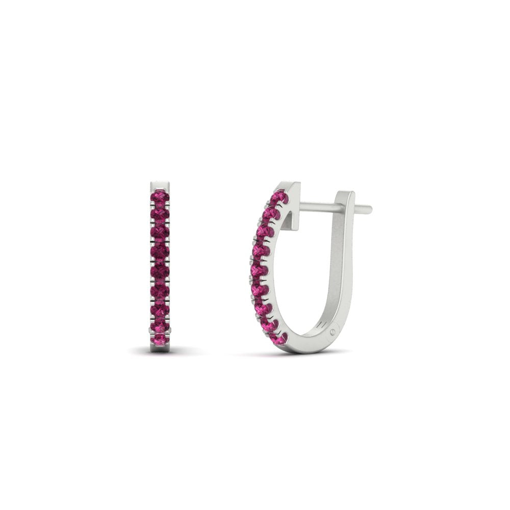 Round Diamond Huggie Hoop Earrings