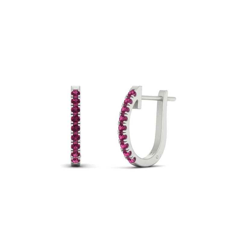 Round Diamond Huggie Hoop Earrings