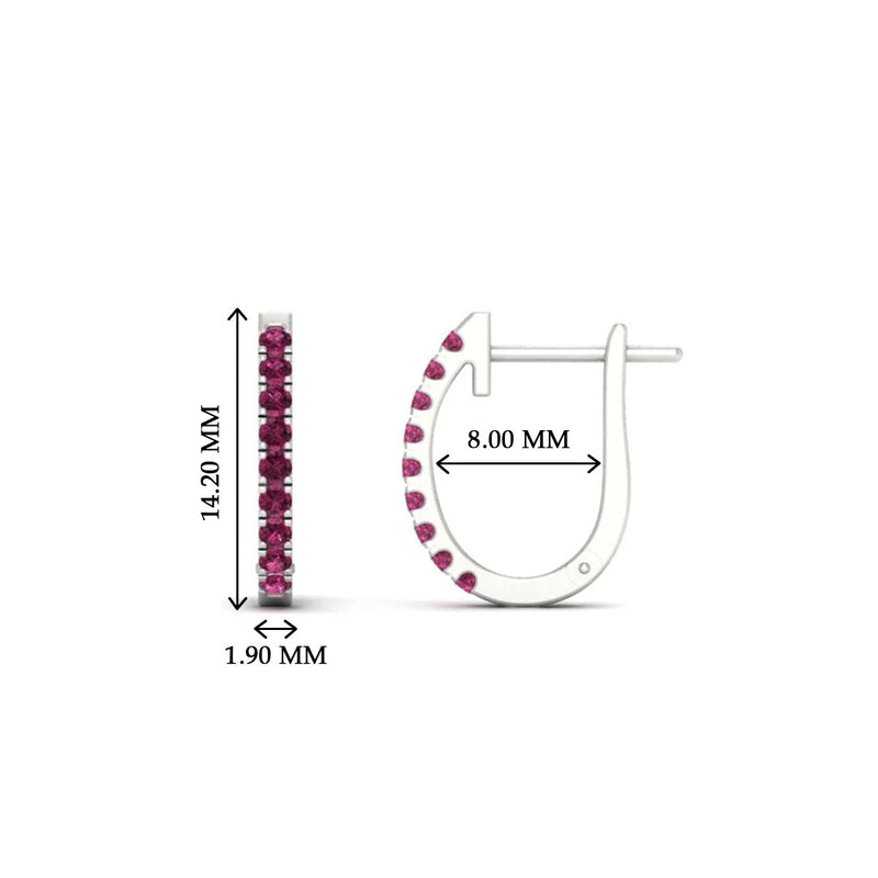 Round Diamond Huggie Hoop Earrings