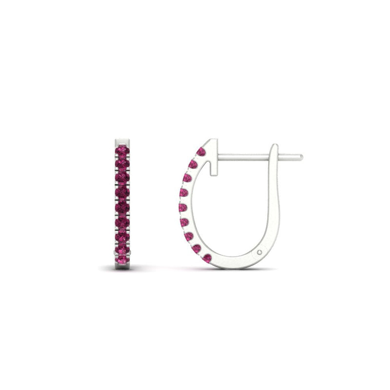 Round Diamond Huggie Hoop Earrings