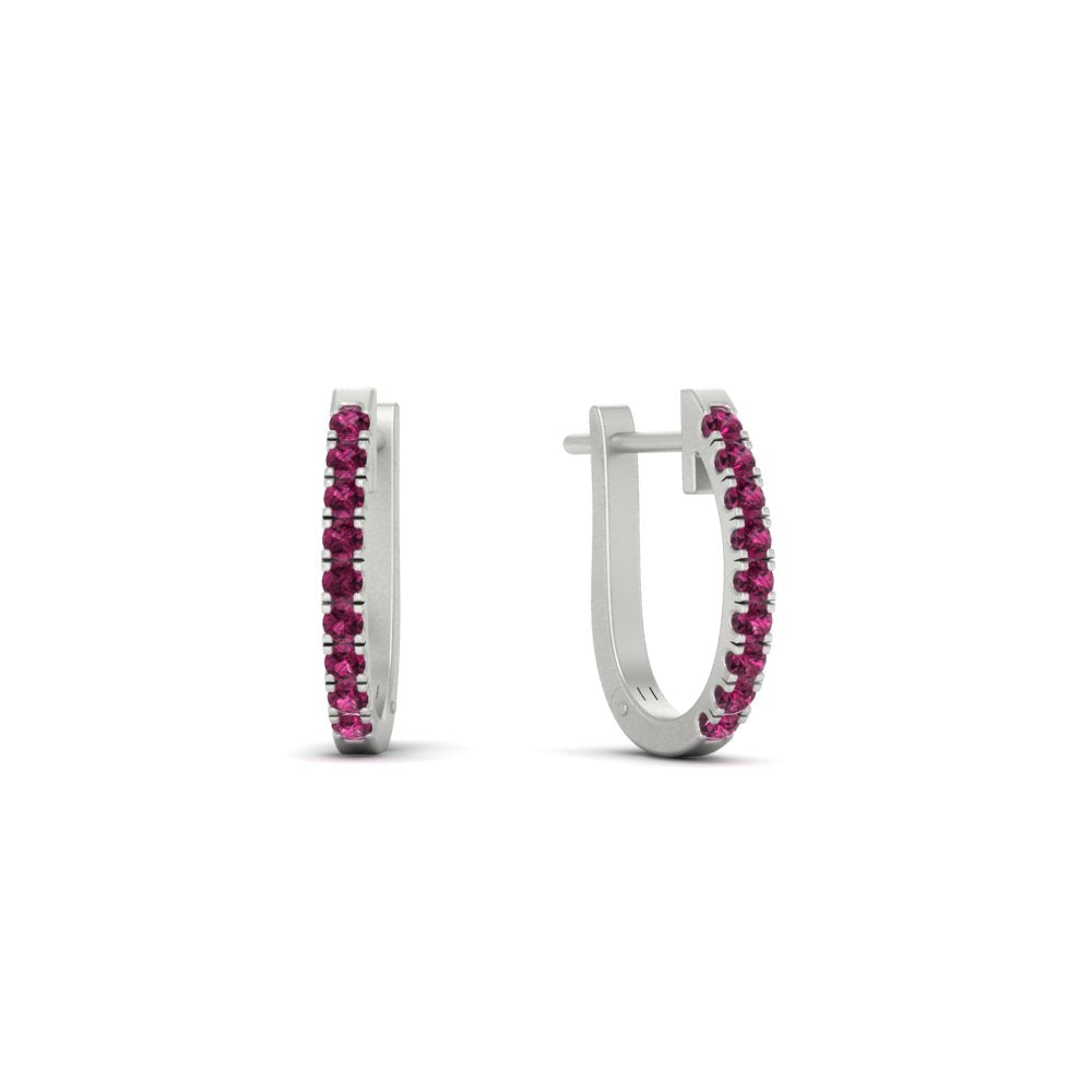 Round Diamond Huggie Hoop Earrings