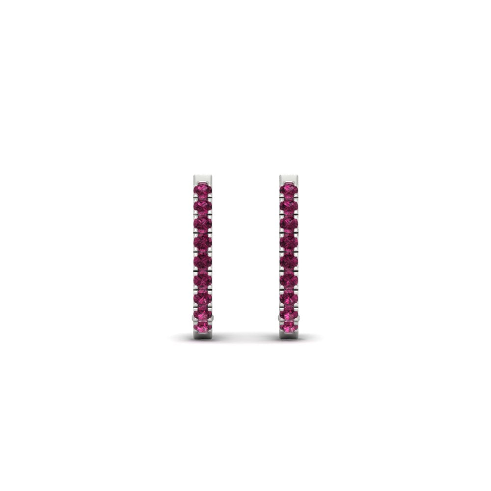 Round Diamond Huggie Hoop Earrings