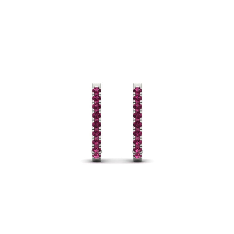 Round Diamond Huggie Hoop Earrings