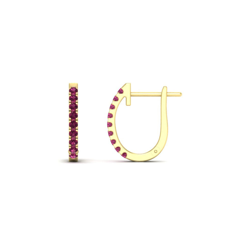 Round Diamond Huggie Hoop Earrings