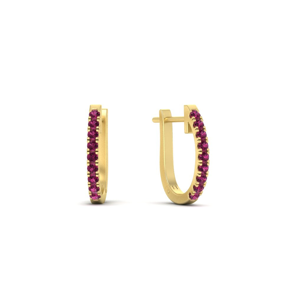 Round Diamond Huggie Hoop Earrings