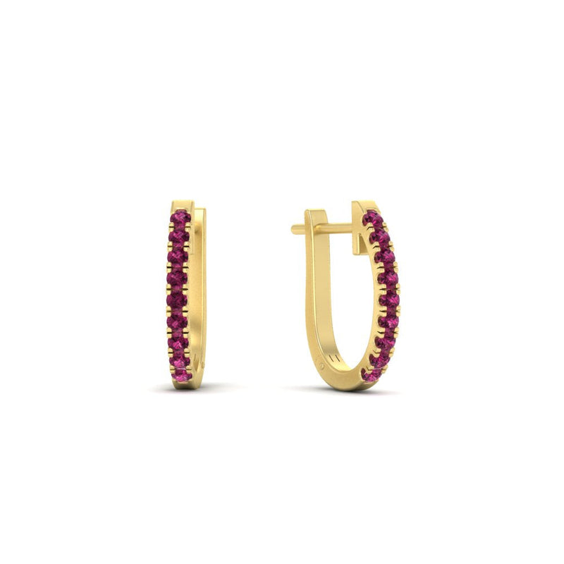 Round Diamond Huggie Hoop Earrings