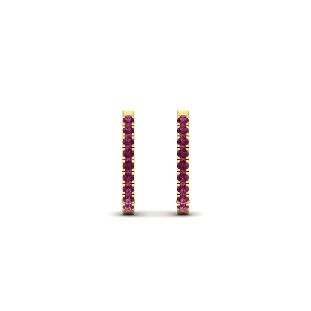 Round Diamond Huggie Hoop Earrings