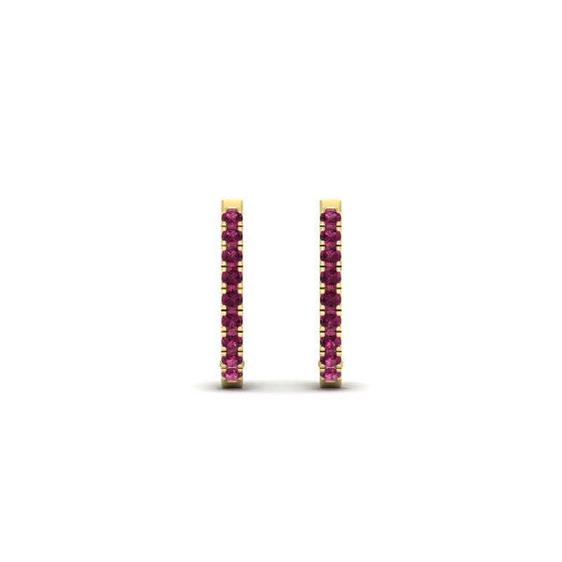 Round Diamond Huggie Hoop Earrings