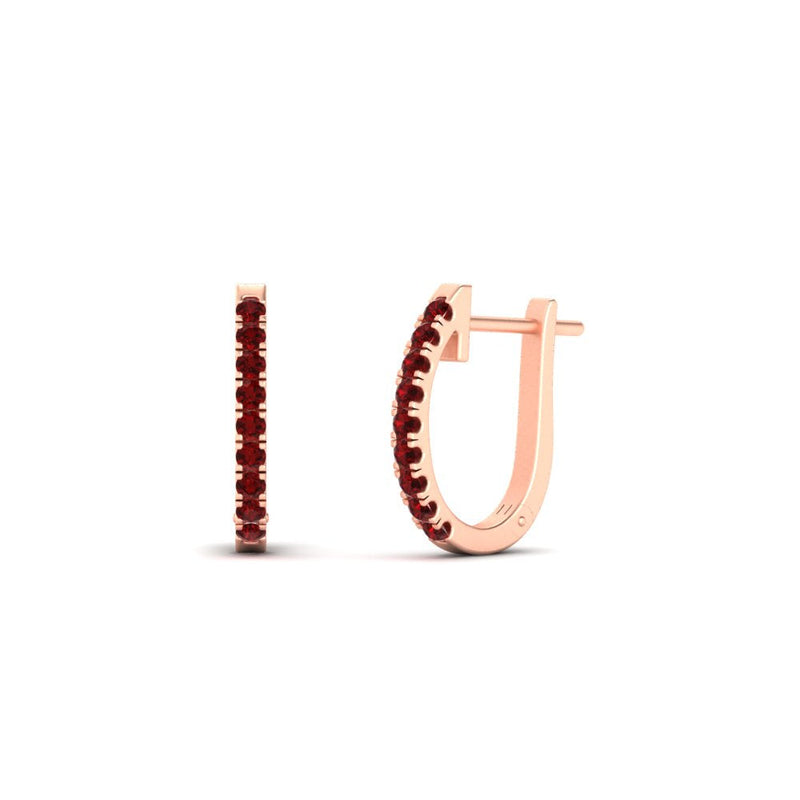 Round Diamond Huggie Hoop Earrings