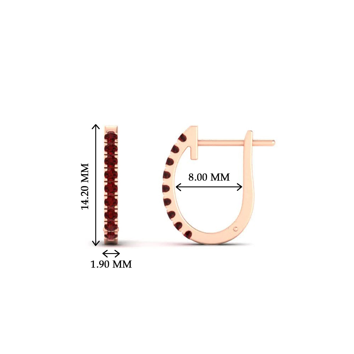 Round Diamond Huggie Hoop Earrings