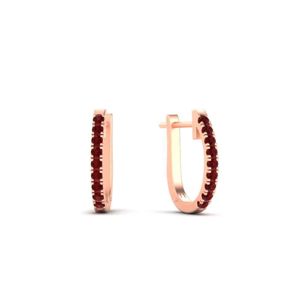 Round Diamond Huggie Hoop Earrings
