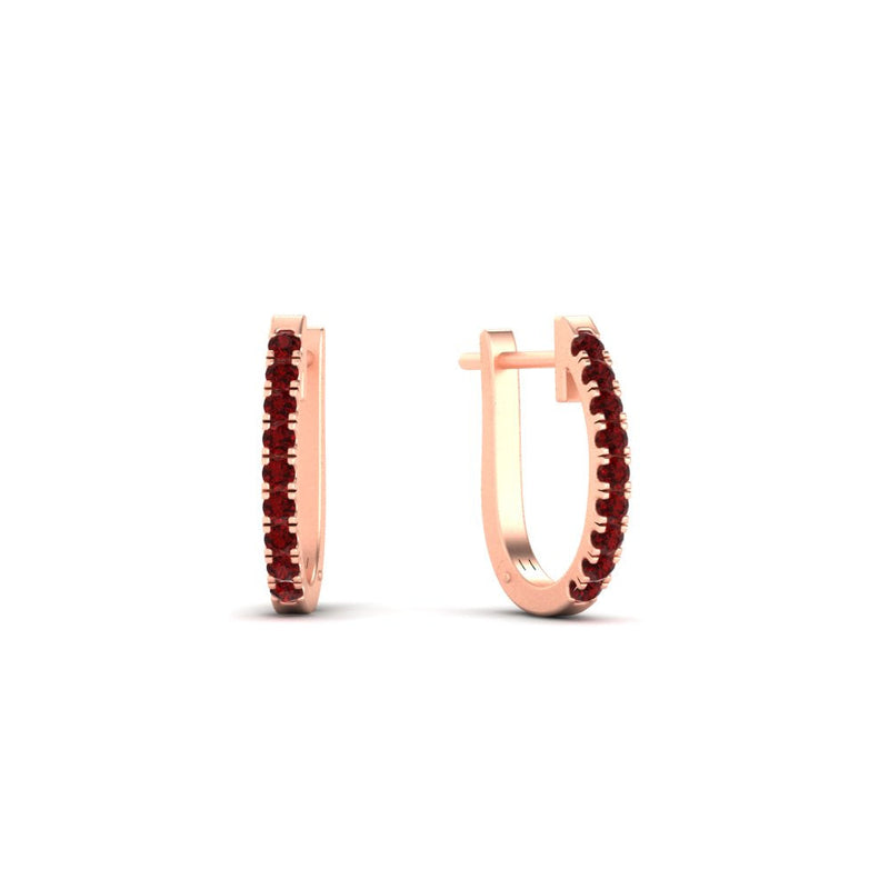 Round Diamond Huggie Hoop Earrings