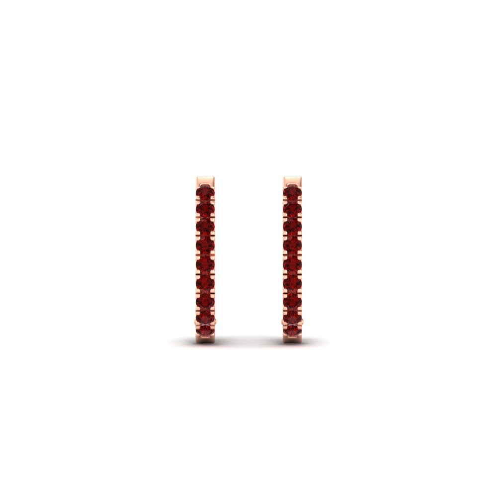 Round Diamond Huggie Hoop Earrings