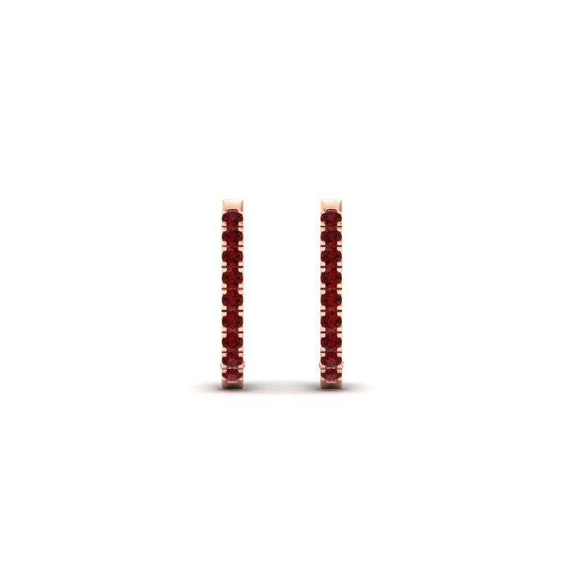 Round Diamond Huggie Hoop Earrings