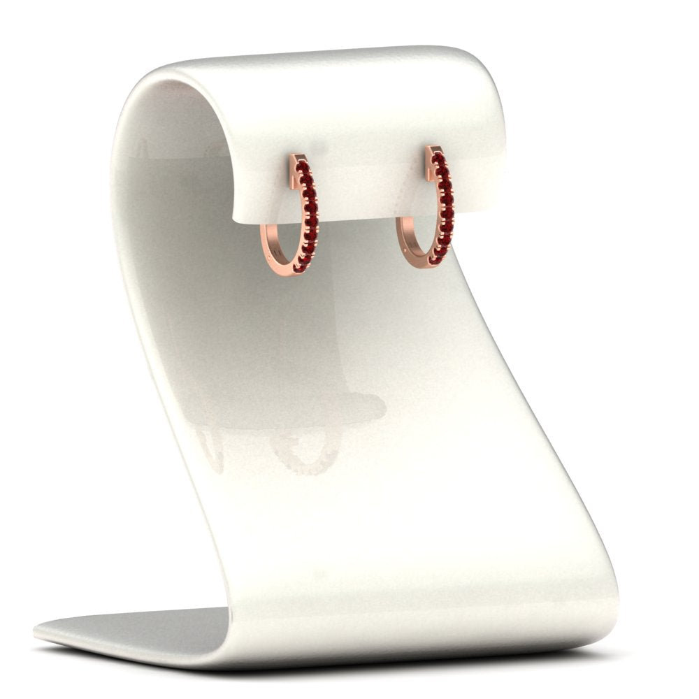 Round Diamond Huggie Hoop Earrings