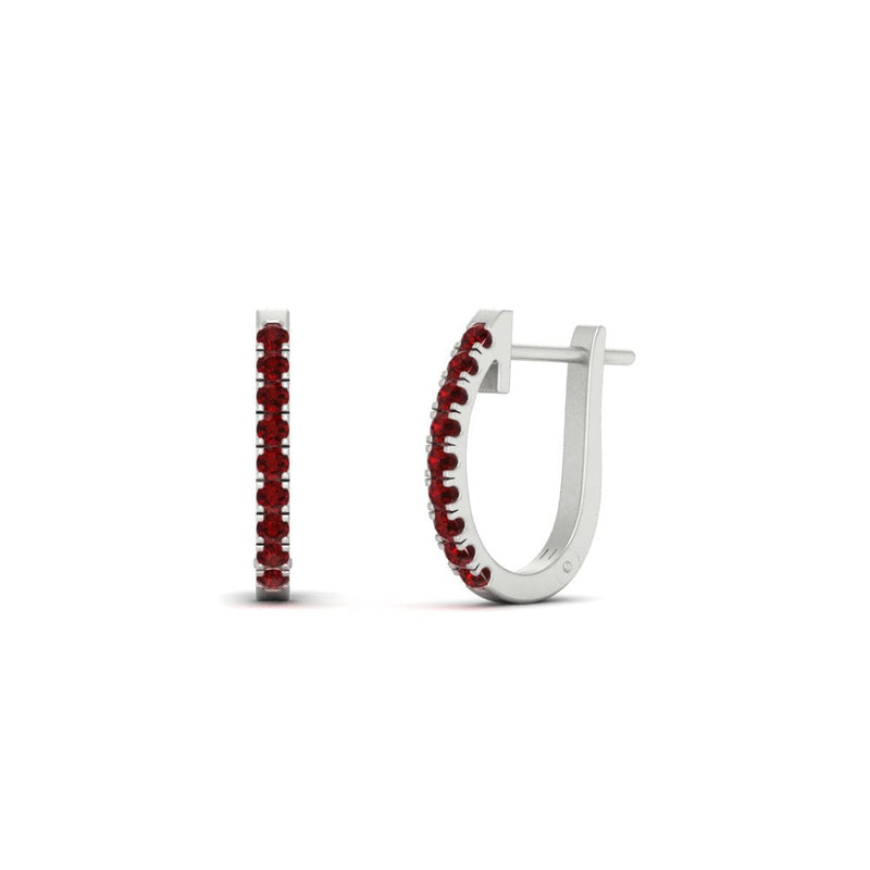 Round Diamond Huggie Hoop Earrings