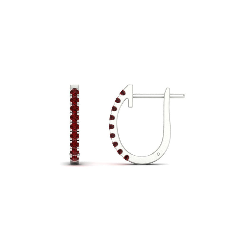 Round Diamond Huggie Hoop Earrings