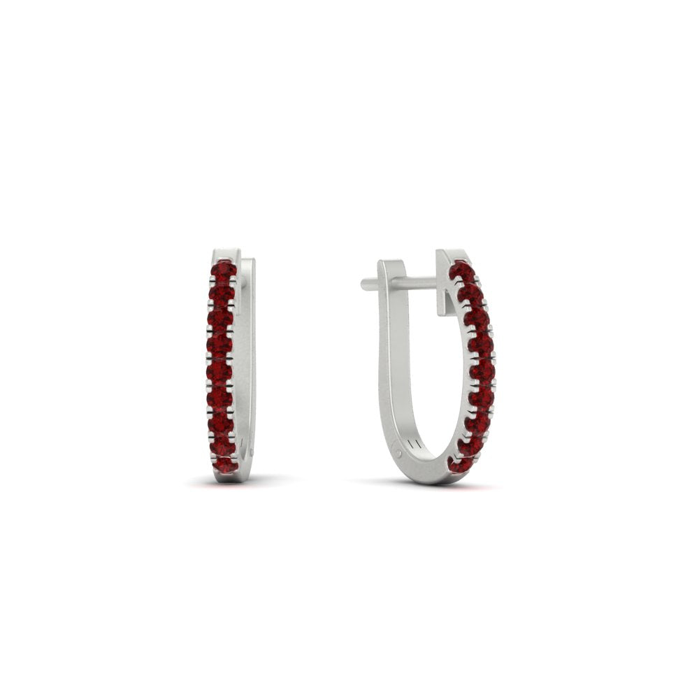 Round Diamond Huggie Hoop Earrings