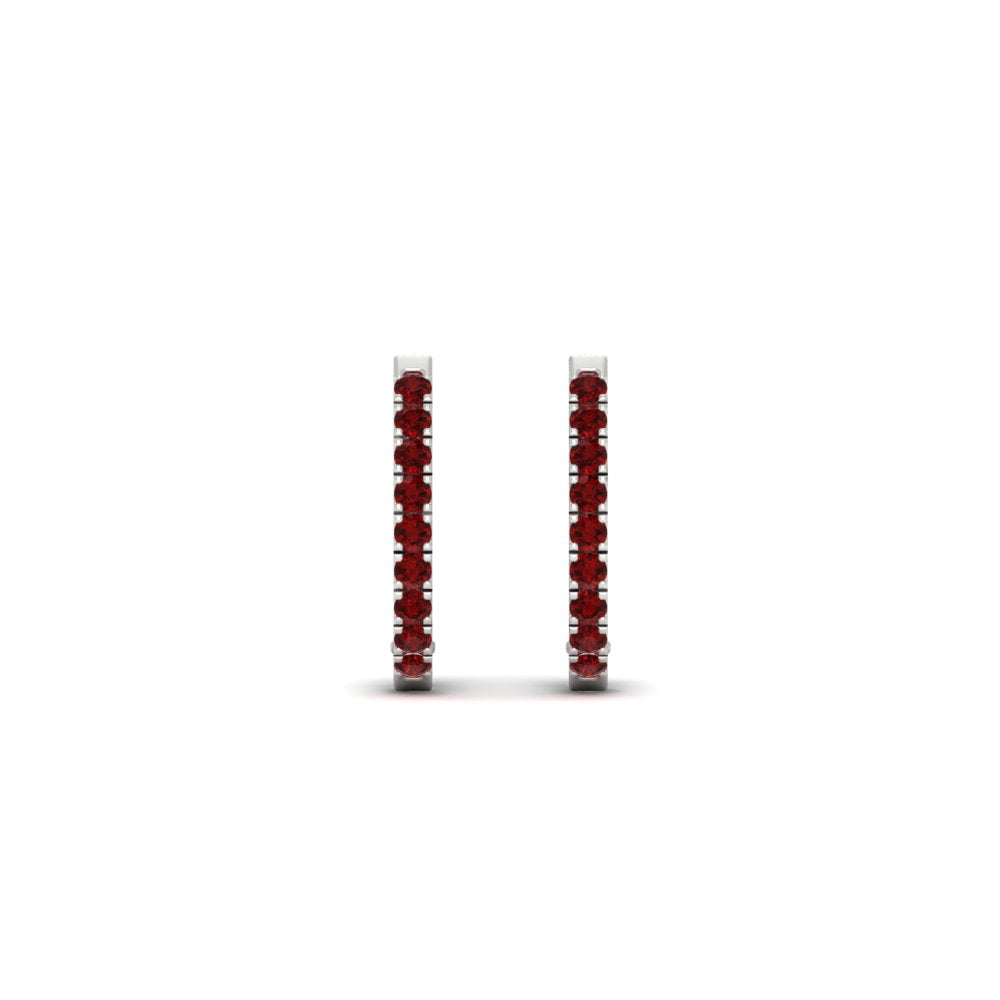 Round Diamond Huggie Hoop Earrings