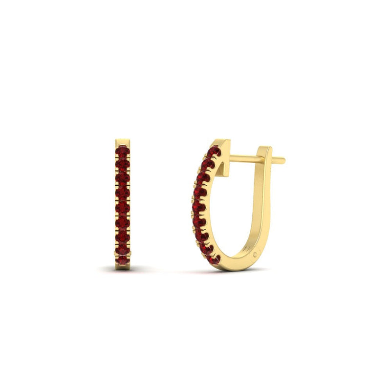 Round Diamond Huggie Hoop Earrings