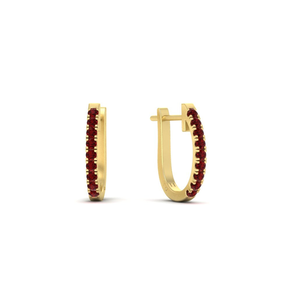 Round Diamond Huggie Hoop Earrings