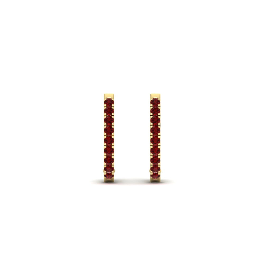 Round Diamond Huggie Hoop Earrings
