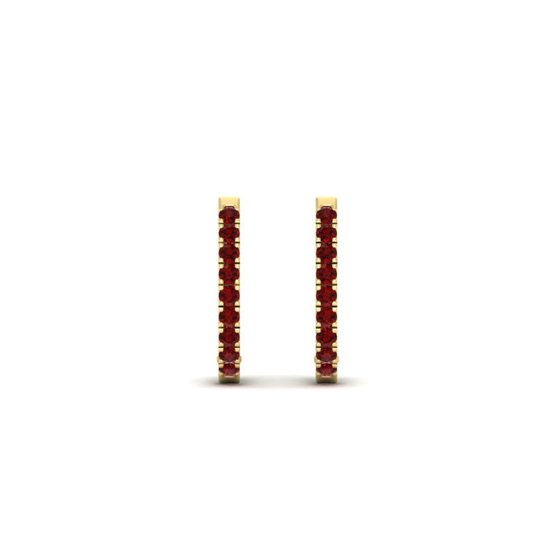 Round Diamond Huggie Hoop Earrings