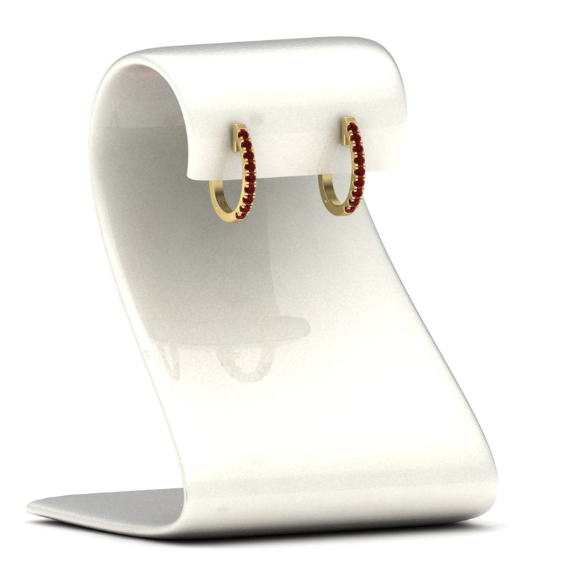 Round Diamond Huggie Hoop Earrings
