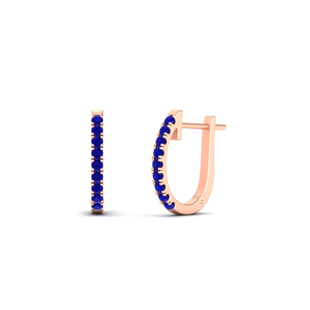 Round Diamond Huggie Hoop Earrings
