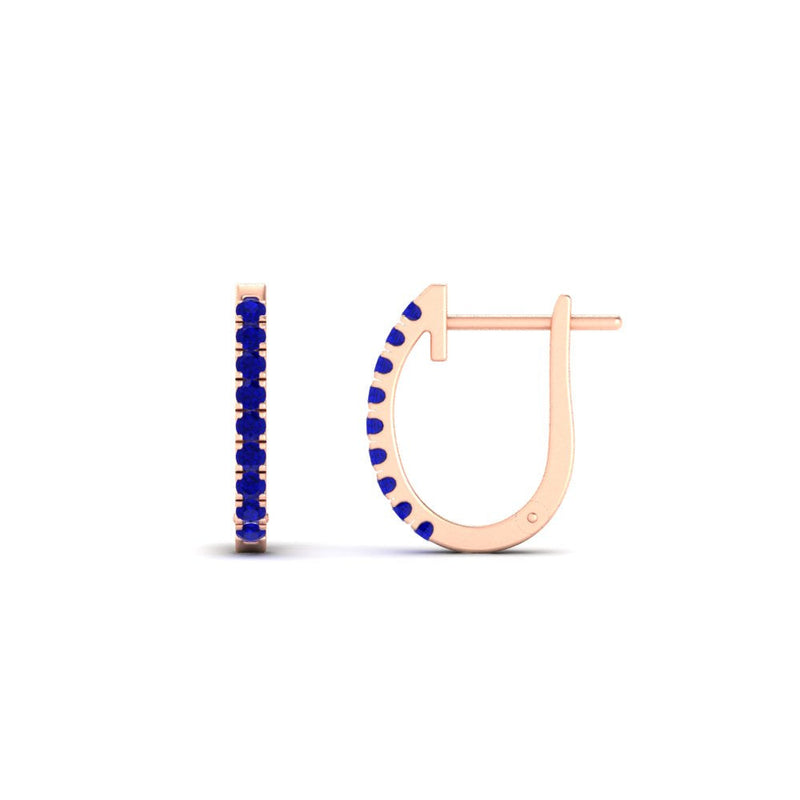 Round Diamond Huggie Hoop Earrings