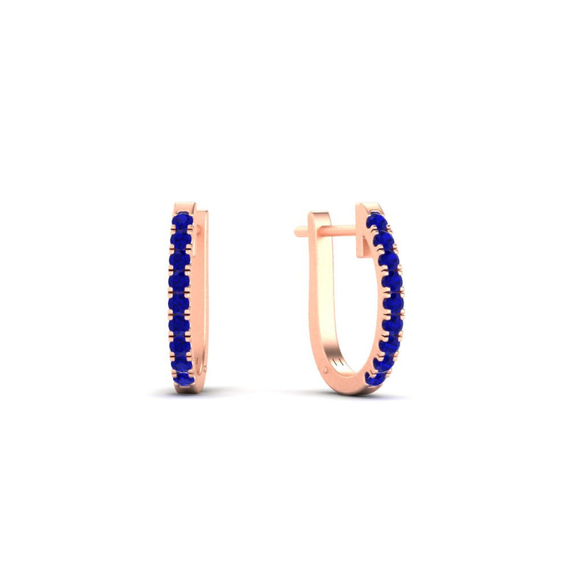 Round Diamond Huggie Hoop Earrings
