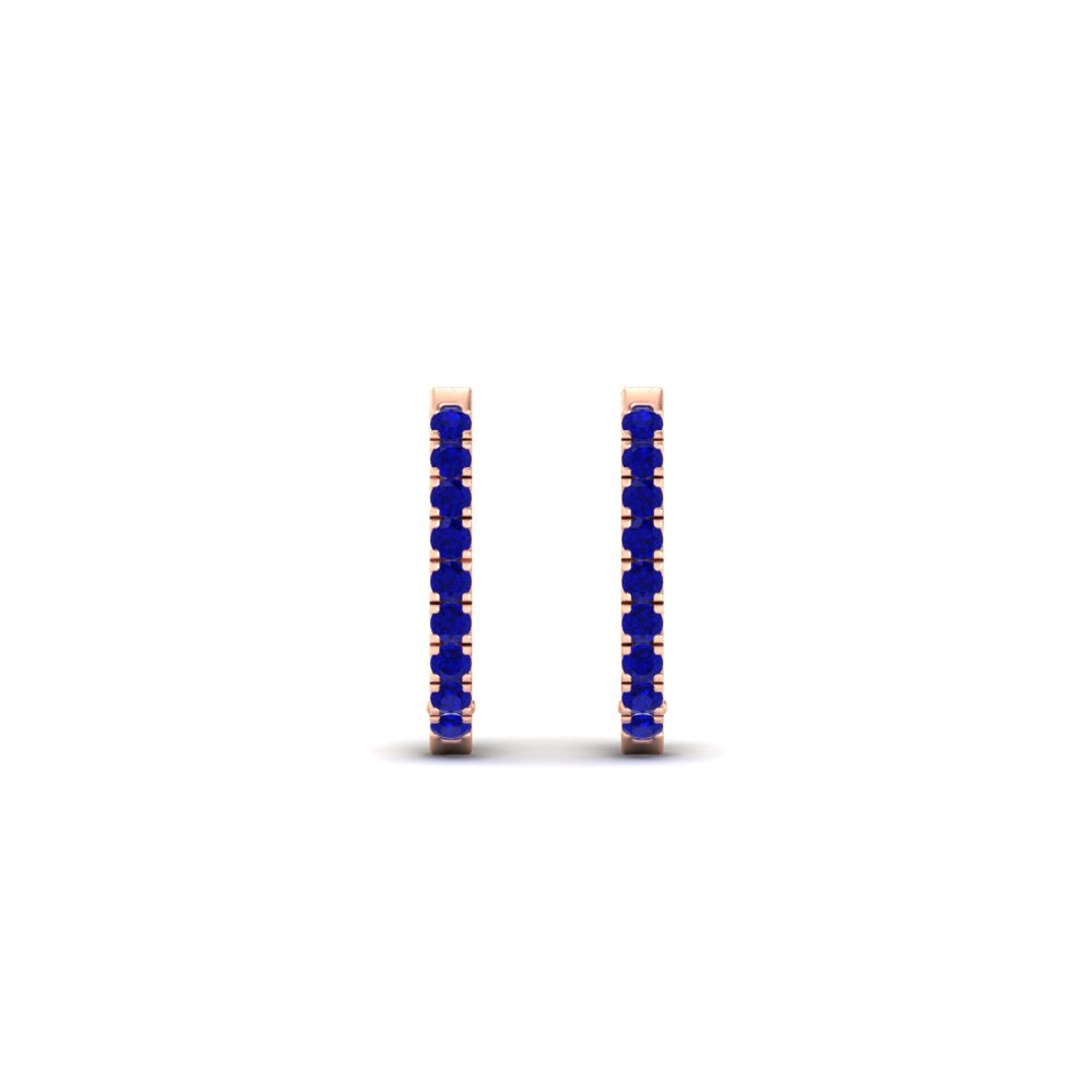 Round Diamond Huggie Hoop Earrings