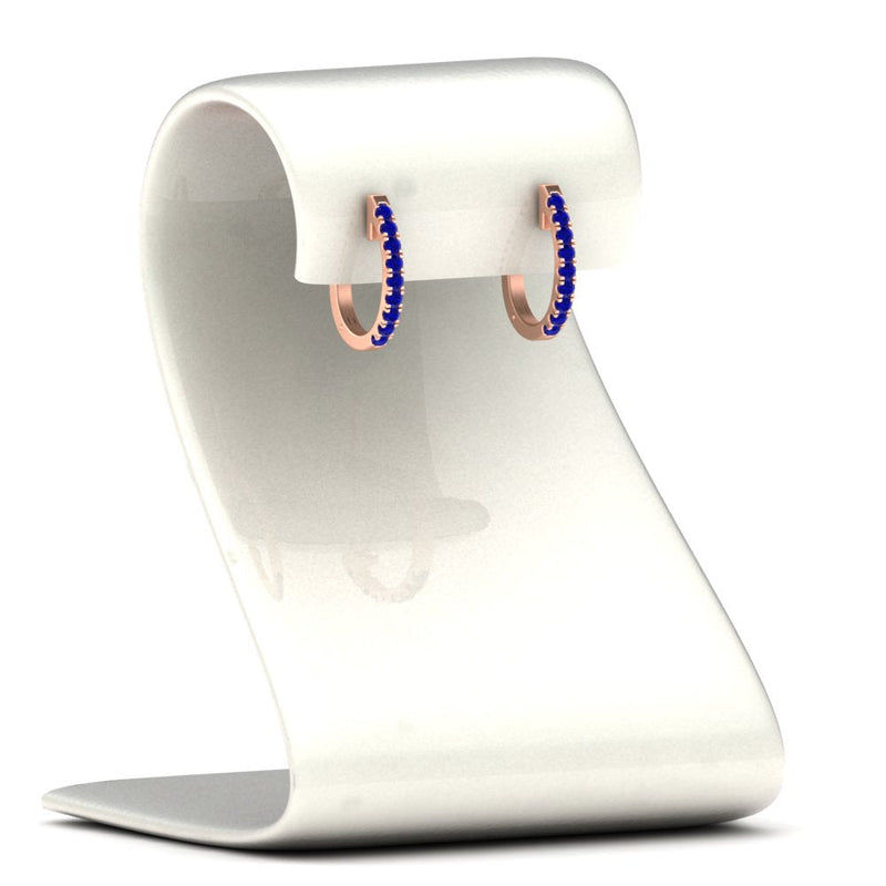 Round Diamond Huggie Hoop Earrings