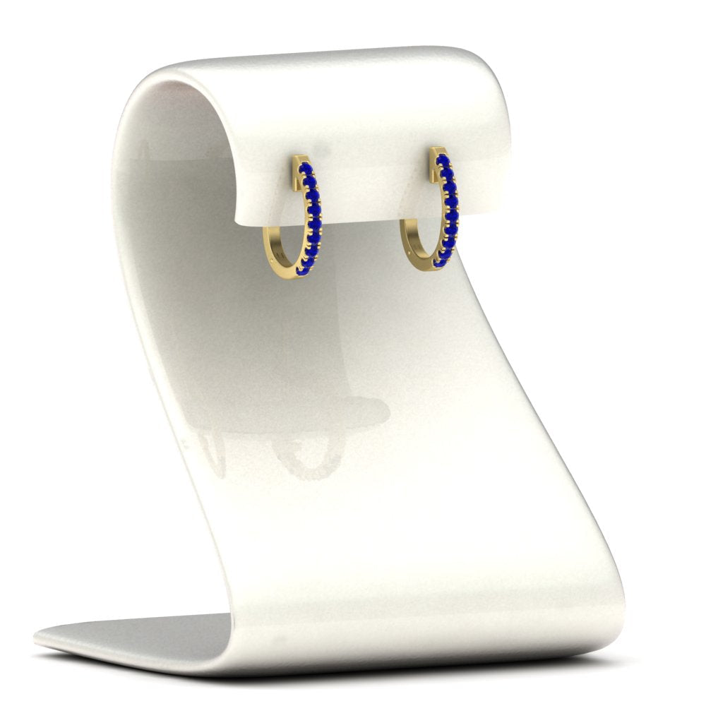 Round Diamond Huggie Hoop Earrings