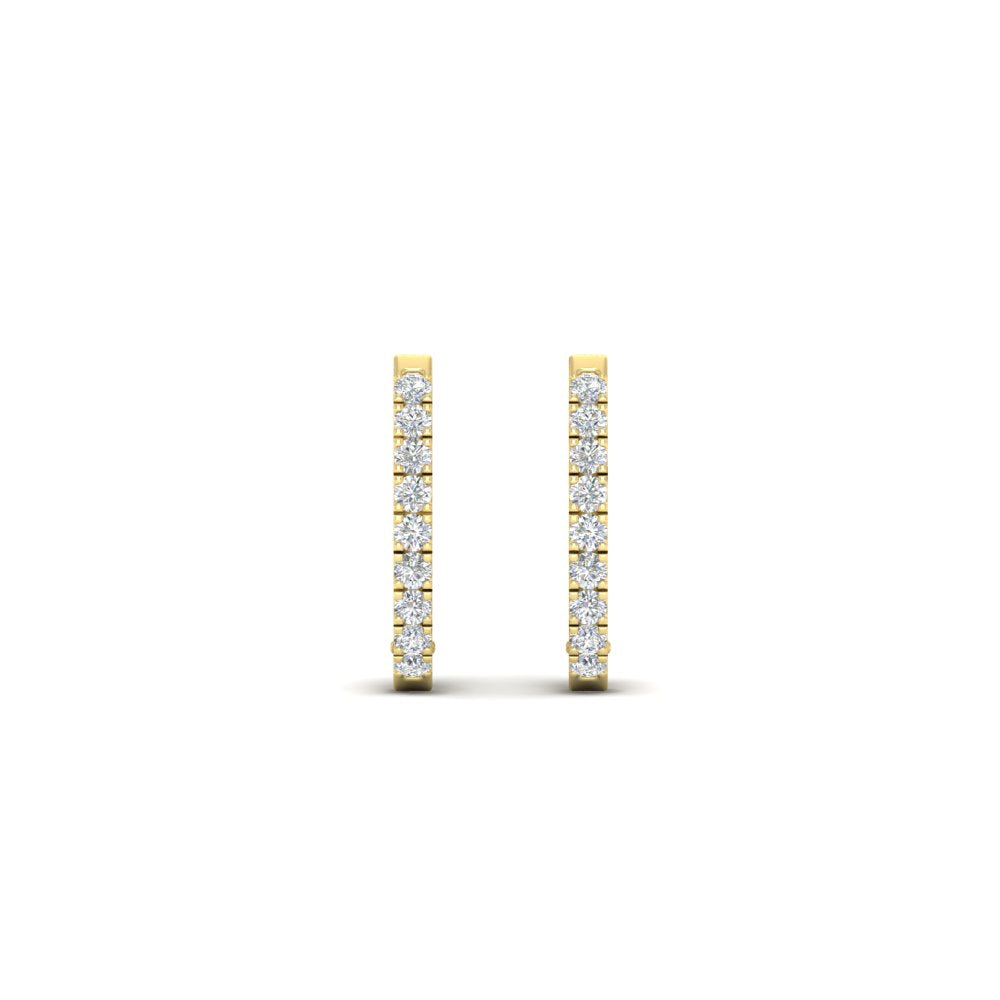 Round Diamond Huggie Hoop Earrings