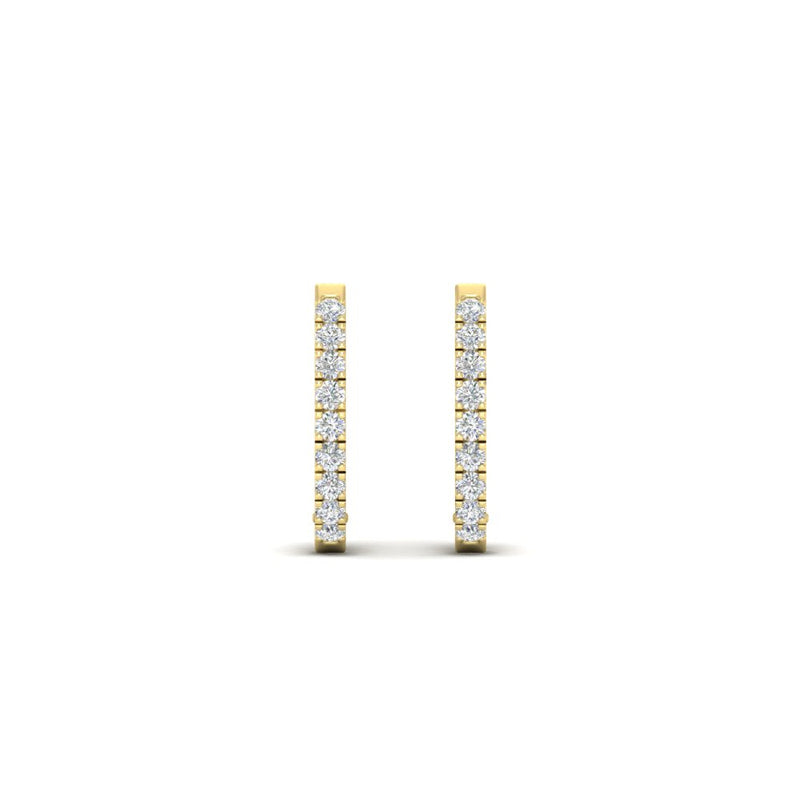 Round Diamond Huggie Hoop Earrings