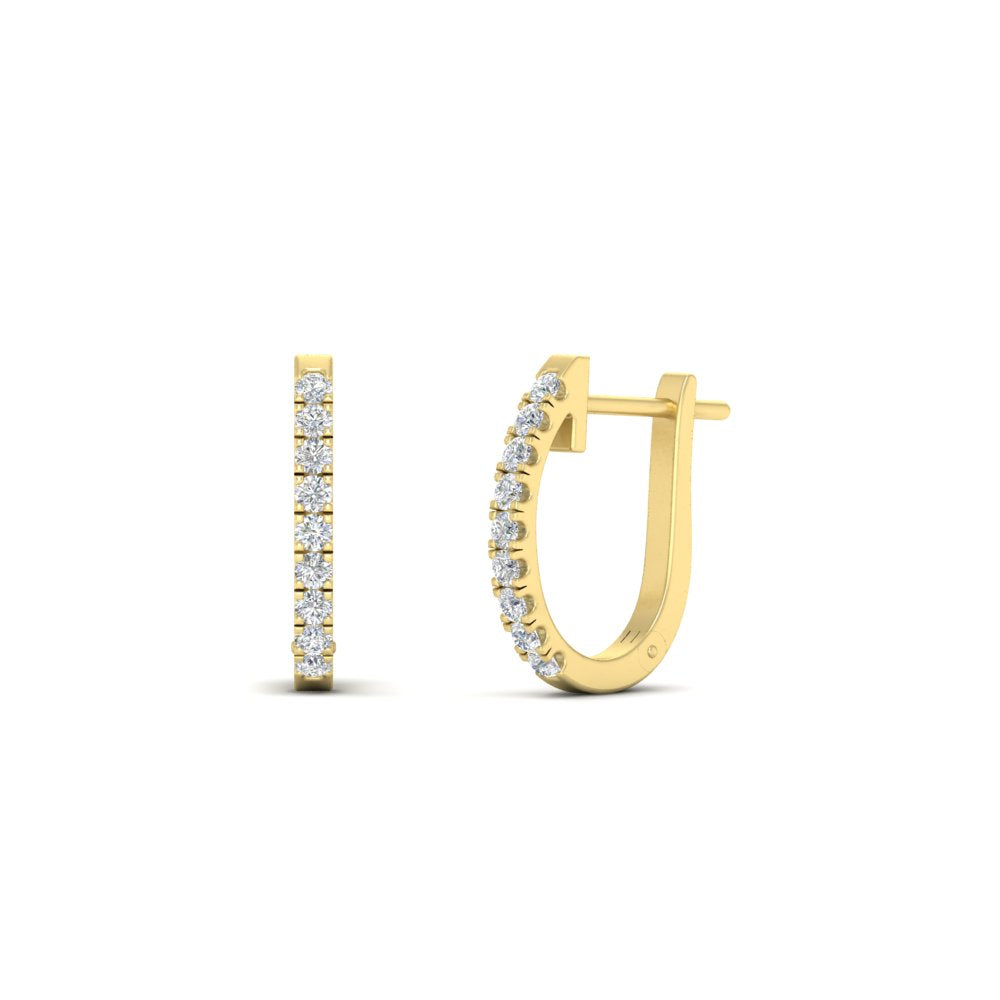 Round Diamond Huggie Hoop Earrings