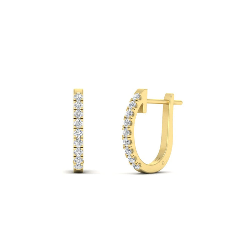 Round Diamond Huggie Hoop Earrings