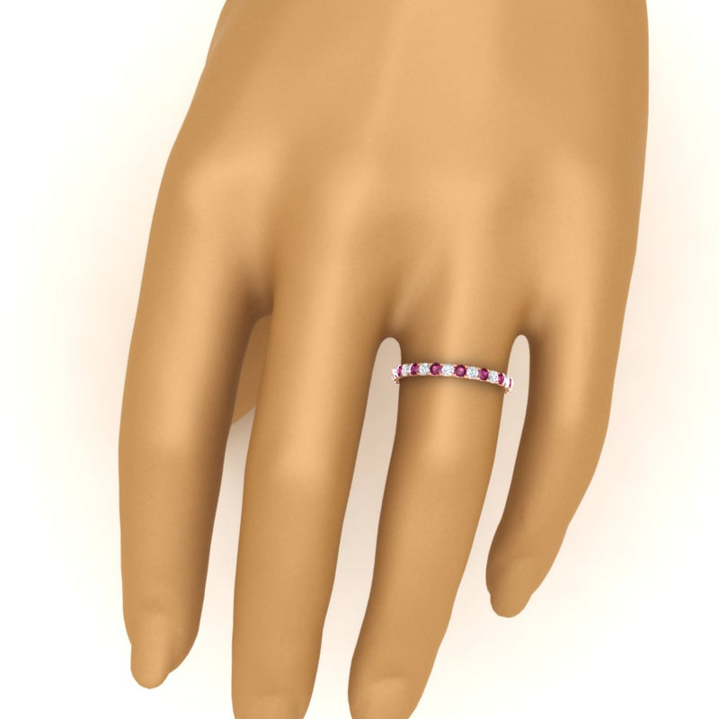 0.75 Carat Round Diamond Eternity Wedding Band