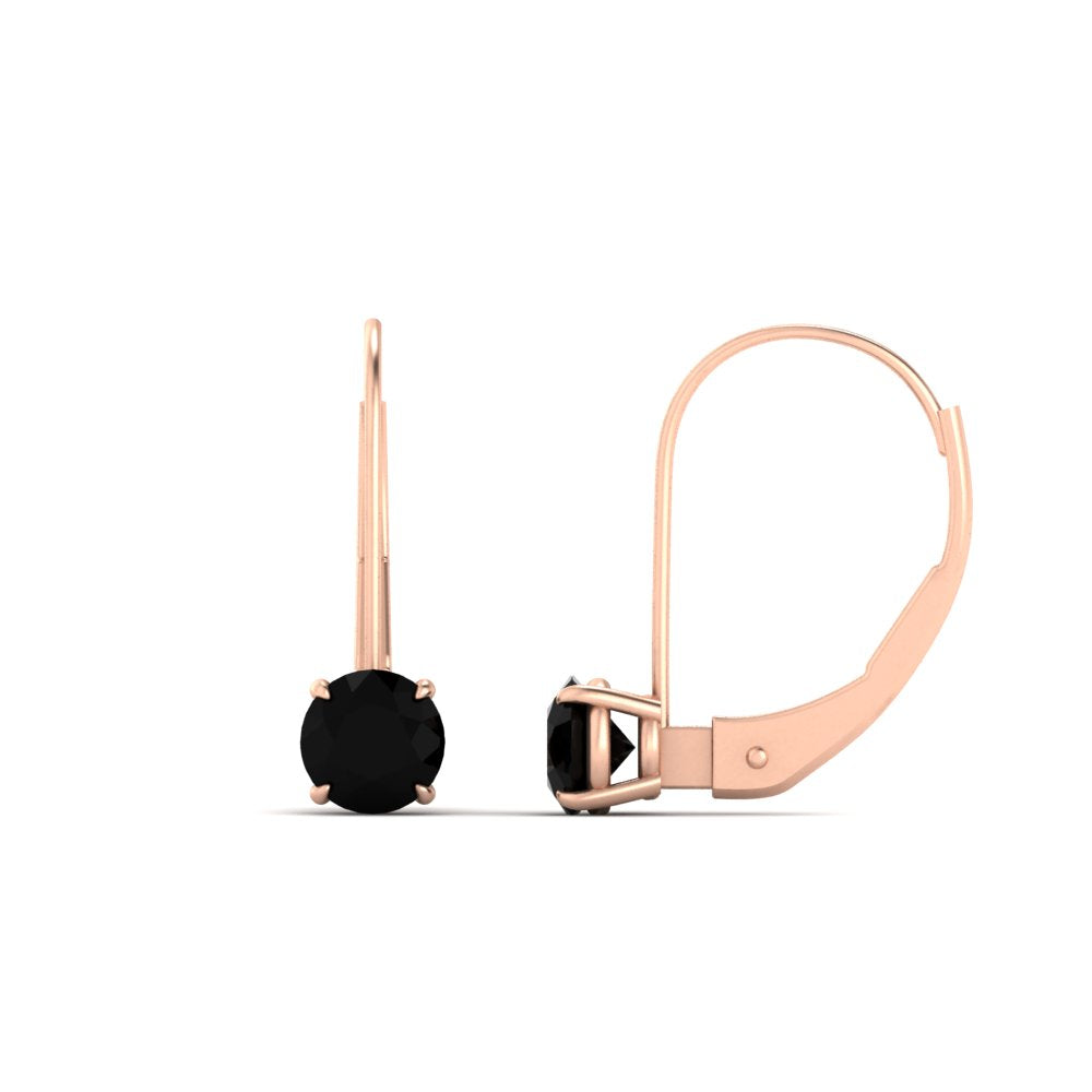 1 Carat Round Diamond Leverback Earrings