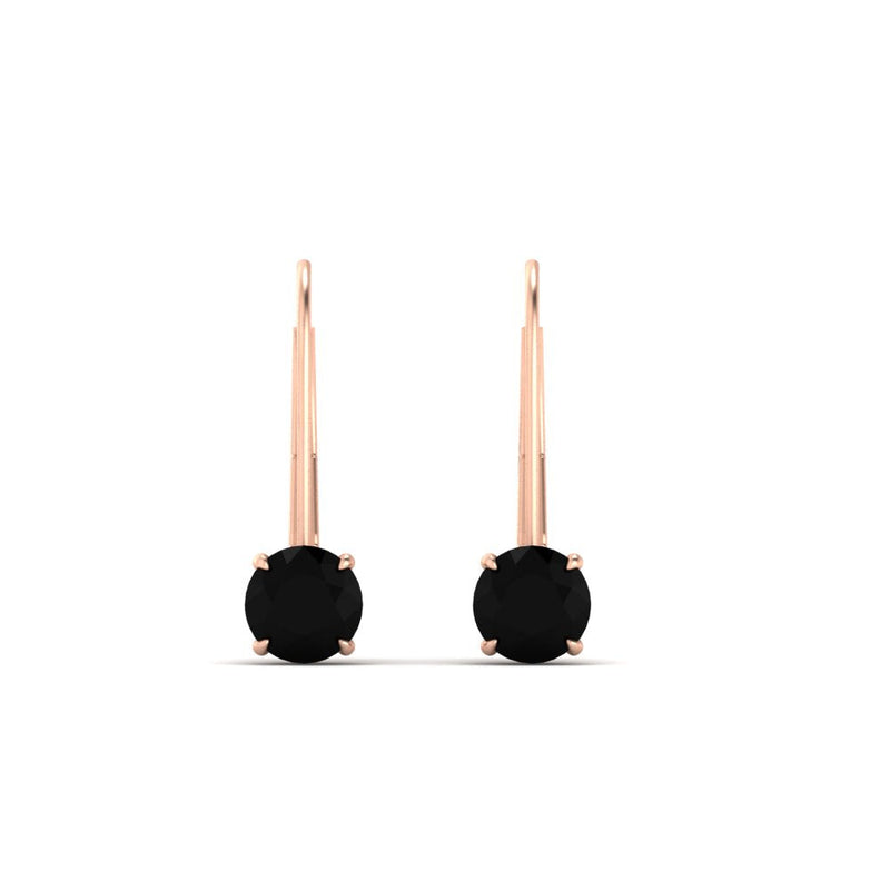1 Carat Round Diamond Leverback Earrings
