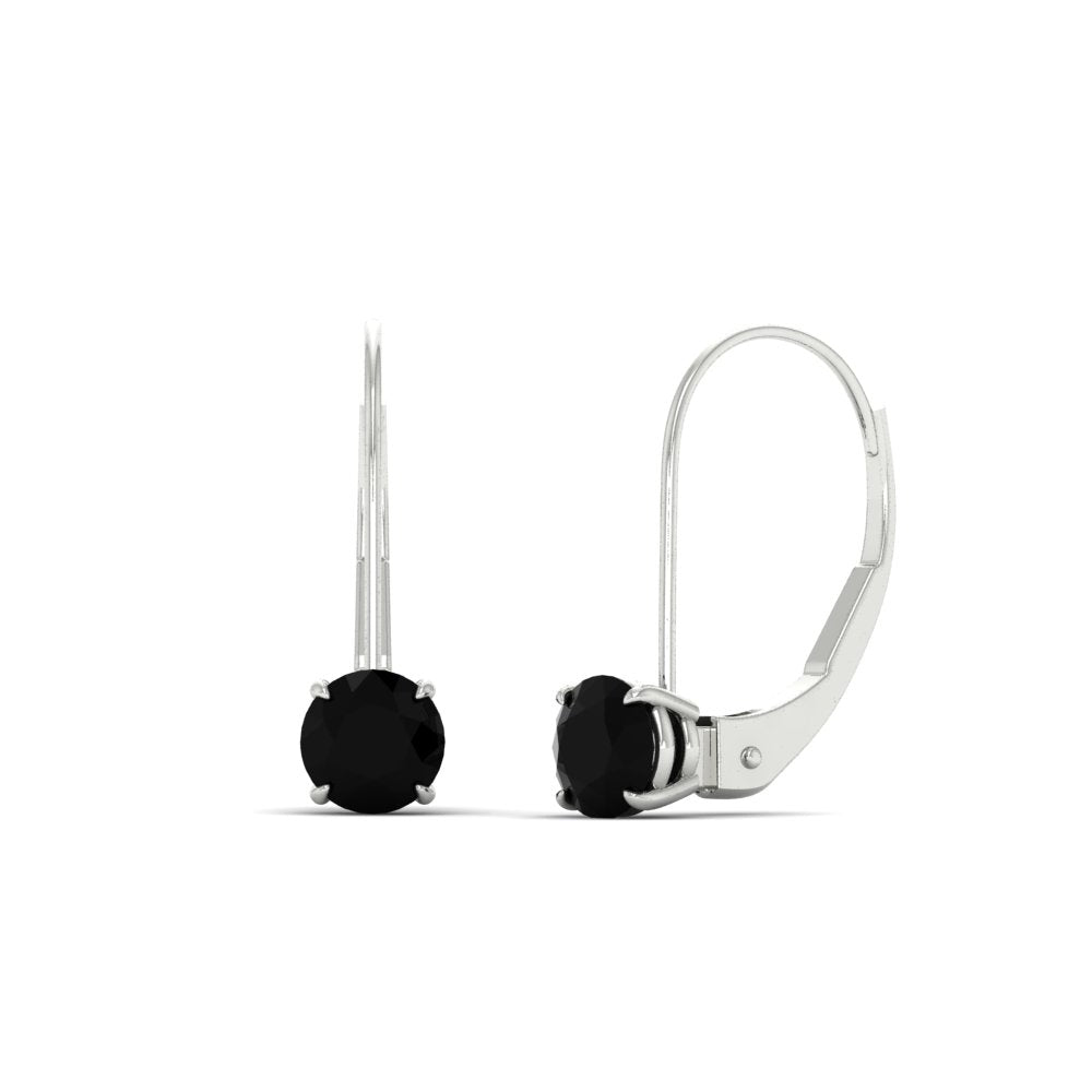 1 Carat Round Diamond Leverback Earrings