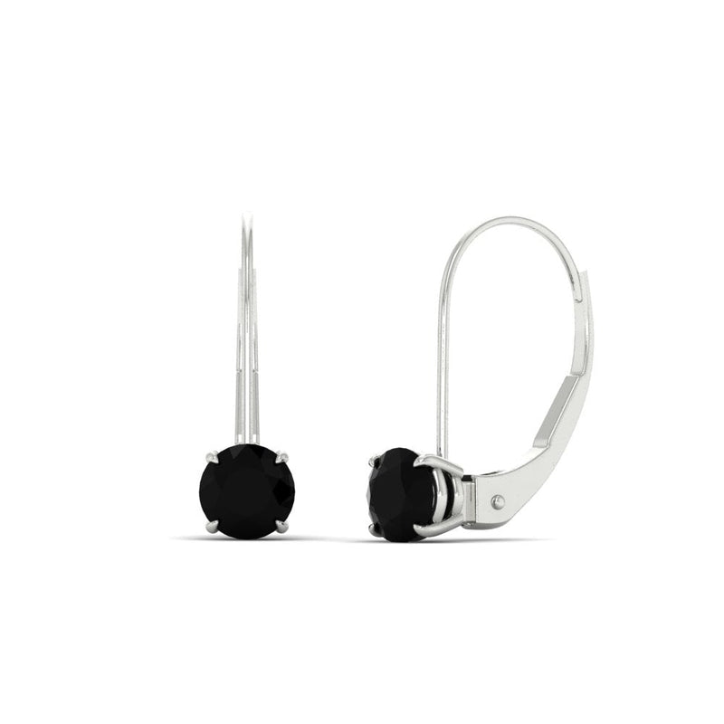 1 Carat Round Diamond Leverback Earrings