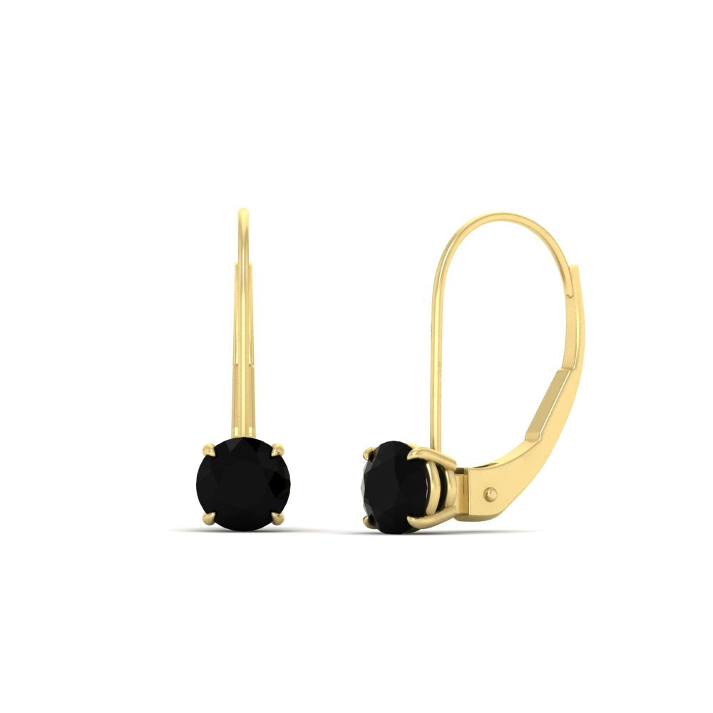 1 Carat Round Diamond Leverback Earrings