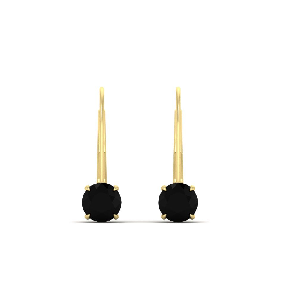 1 Carat Round Diamond Leverback Earrings