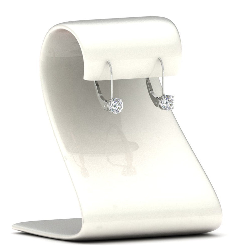 1 Carat Round Diamond Leverback Earrings