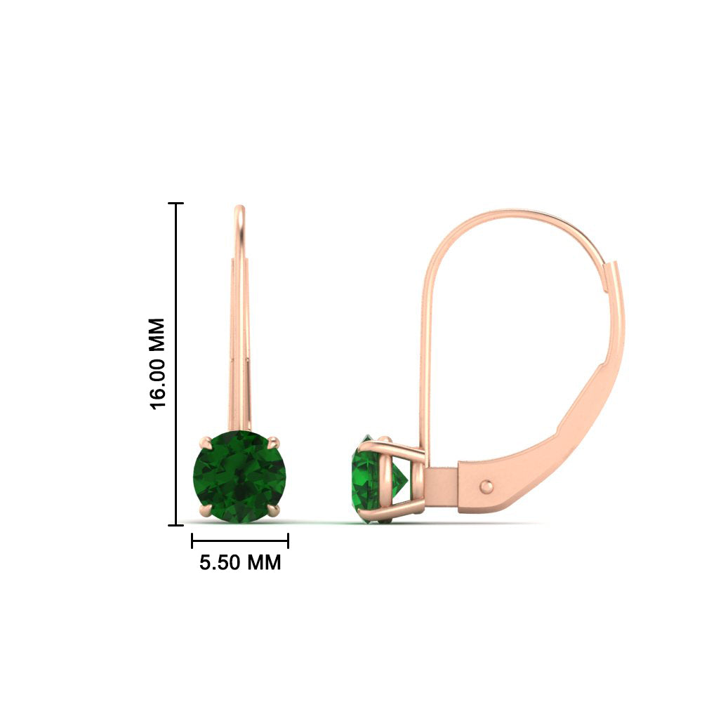 1 Carat Round Diamond Leverback Earrings
