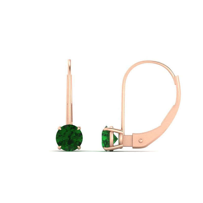 1 Carat Round Diamond Leverback Earrings