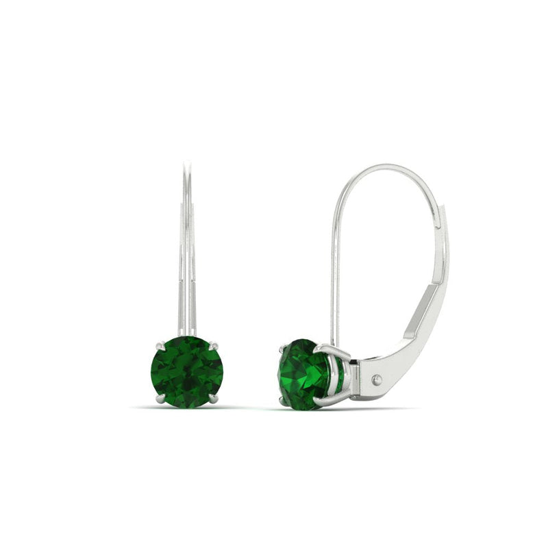 1 Carat Round Diamond Leverback Earrings